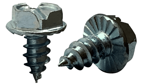 #8-15 x 1/4" Slotted Hex Washer Head with Serrations Sheet Metal Screw, Type A, Steel, Zinc Plated (Box of 10,000)