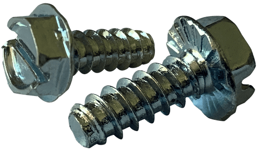 #8-18 x 5/16" Slotted Serrated Hex Washer Head Sheet Metal Screw, Type B, Steel, Zinc Plated (Box of 10,000)