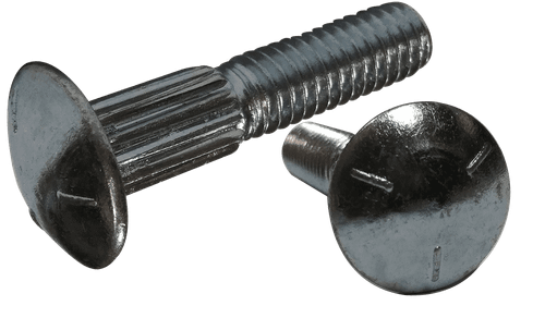 1/2"-13 x 2" Ribbed Neck Carriage Bolt Grade 5, Zinc Clear - FT (Box of 200)