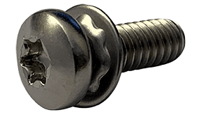#8-32 x 1/2" Pan Head Torx SEMS Machine Screw, 18-8 Stainless Steel (Conical Washer) (Box of 5,000)