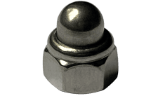 M4-0.7 Din 986 Nylon Insert Domed Cap (Acorn) Nut, A2 (18-8) Stainless Steel (Box of 1,000)
