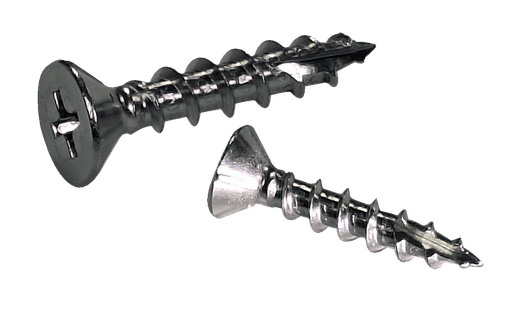 #6-13 x 3/8" Phillips Flat Head w/ Nibs Deep Thread Cabinet Screw, Type 17, 18-8 Stainless Steel - FT (Box of 5,000)