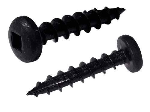 #10-9 x 5/8" Square Drive Pan Head Deep Thread Cabinet Screw, Type 17, Steel, Black Oxide - FT (Box of 5,000)