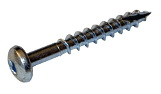 #6-13 x 1-1/4" Square Drive Pan Head Deep Thread Cabinet Screw, Type 17, Steel, Zinc Clear - PT (Box of 4,000)