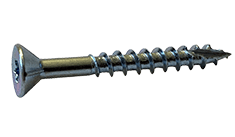 #9-10 x 2" Star (Torx) Drive Flat Head w/ Nibs Deep Thread Cabinet Screw, Type 17, Steel, Zinc Clear - PT (Box of 2,500)