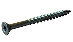 #9 x 3" Zinc Clear (1000 HR) Deck Screw, Flat Head w/ Nibs, Star (Torx) Drive, Type 17 Point (Box of 1,600)
