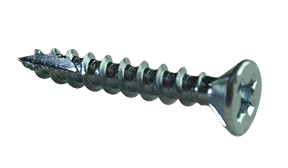 #8-11 x 1/2" Quadrex Drive Flat Head w/ Nibs Deep Thread Cabinet Screw, Type 17, Steel, Zinc Clear - FT (Box of 10,000)