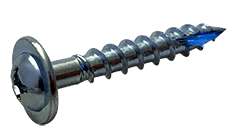 #14-7 x 4" Quadrex Drive Round Washer Head Deep Thread Cabinet Screw, Type 17, Steel, Zinc Clear - PT (Box of 500)