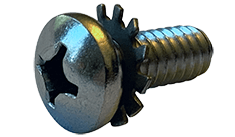#12-24 x 3/4" Pan Head Phillips SEMS Machine Screw, 18-8 SS Screw / 410 SS Washer (External Tooth L/W) (Box of 2,500)