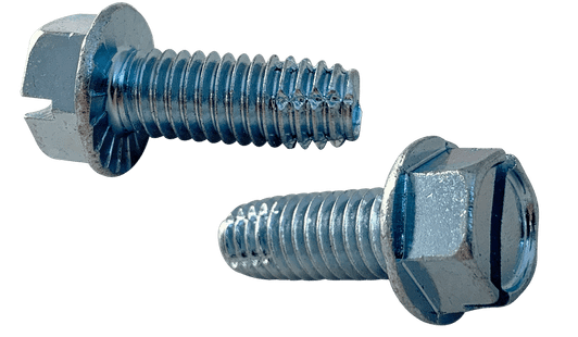 #6-32 x 1/4" Hex Washer Head Slotted Thread Cutting Screw Type F, Serrated, Steel Zinc Clear (Box of 10,000)