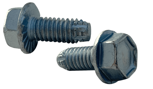 #8-32 x 5/8" Hex Washer Head, Serrated Unslotted Thread Cutting Screw Type F, Steel Zinc Clear (Box of 9,000)
