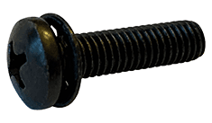 #10-32 x 1/2" Pan Head Phillips SEMS Machine Screw, Zinc Black (Internal Tooth L/W) (Box of 5,000)