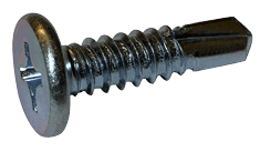 #8-18 x 3/8" Pancake Head Phillips Tek Screw #3 Point, Steel Zinc (Box of 10,000)