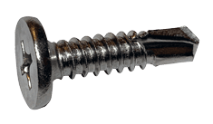 #10-16 x 1/2" Pancake Head Phillips Tek Screw #3 Point, 18-8 SS (Box of 1,500)