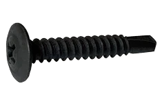 1/4"-14 x 1-1/4" Self-Drilling K-Lath Tek Screw, Black Phosphate, Modified Truss Wafer Head, Phillips (Box of 1,000)
