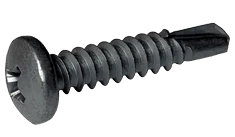 #8-18 x 1" Pan Head Phillips Tek Screw #3 Point, Steel Silver Ruspert (Box of 6,000)