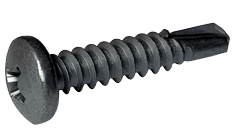 #8-18 x 2" Pan Head Phillips Tek Screw #3 Point, Steel Silver Ruspert (Box of 2,000)