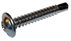 1/4"-14 x 1" Round Washer Head Phillips Tek Screw #2 Point, Steel Zinc (Box of 2,000)