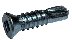 #6-20 x 1-1/4" Self-Drilling Trim Head Screw, Square Drive, Zinc Clear (Box of 6,000)