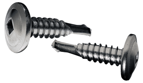 #10-16 x 1-1/2" Self-Drilling K-Lath Tek Screw, Square Drive Modified Truss Wafer Head, 410 Stainless Steel (Box of 2,000)
