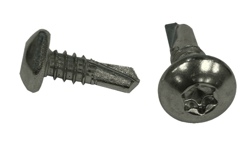 #12-14 x 1" Pan Head Torx (6-Lobe) Tek Screw #2 Point, 18-8 SS (Box of 3,000)