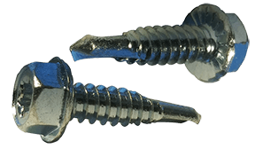 #8-18 x 1/2" Hex Washer Head, Serrated Torx (6-Lobe) Tek Screw, Steel Zinc (Box of 10,000)