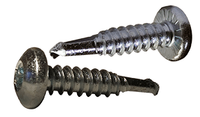 #10-16 x 3/4" Pan Head, Serrated Torx (6-Lobe) Tek Screw, Steel Zinc Clear (Box of 7,000)