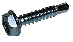 #10-16 x 3/4" Hex Washer Head Tek Screw #2 Point, Steel Zinc (Box of 5,000)