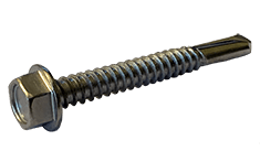 1/4"-14 x 1-3/4" Hex Washer Head Tek Screw #5 Point, 410 SS (Box of 500)