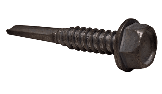 #12-14 x 1-1/4" Hex Washer Head Tek Screw #5 Point, Steel Silver Ruspert (1000 HR) (Box of 3,000)