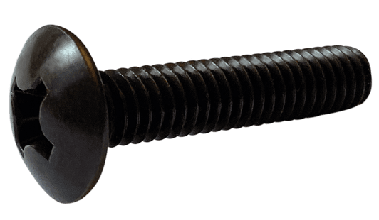 #6-32 x 3/16" Phillips Drive Truss Head Machine Screw, Steel, Zinc Black - FT (Box of 10,000)