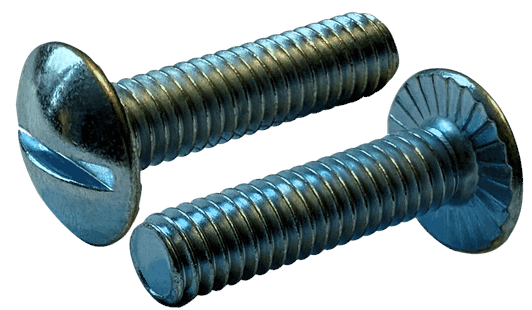 1/4"-20 x 1-1/4" Slotted Drive Truss Head, Serrated Machine Screw, Steel, Zinc Clear - FT (Box of 2,000)