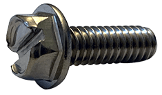 #10-24 x 1-1/2" Slotted Drive Hex Washer Head Machine Screw, 18-8 Stainless Steel - FT (Box of 2,000)