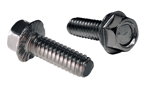 #10-24 x 3/8" Unslotted Drive Hex Washer, Serrated Machine Screw, 18-8 Stainless Steel - FT (Box of 4,000)