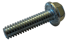 1/4"-20 x 1/4" Serrated Flange Bolt, Case Hardened Steel, Zinc Clear (Box of 2,500)