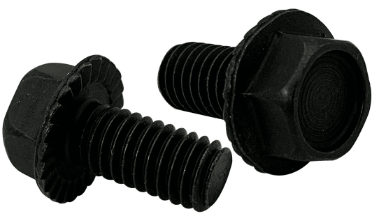 #6-32 x 1/4" Serrated Flange Bolt, Steel, Black Oxide (Box of 10,000)