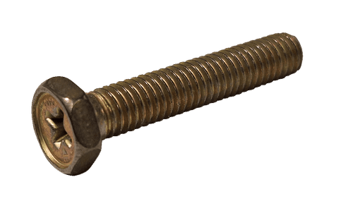 #10-32 x 3/8" NAS1801-3-6 Indented Hex Head Phillips Screw, Header Point, Alloy Steel, Cad Yellow (Box of 1,000)