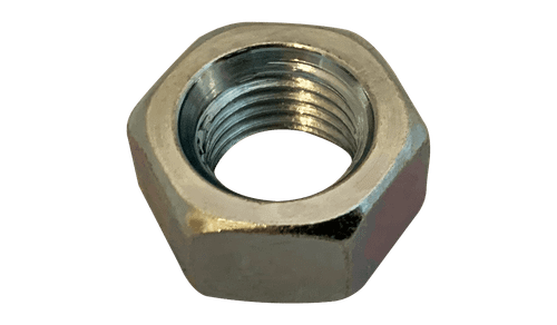 2"-12 Finished Hex Nut, Grade 2, Steel, Zinc Clear (Box of 5)