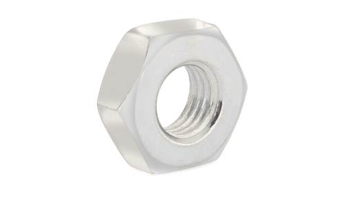 12-24 x 7/16 x 532 (5/32x3/64) Hex Machine Screw Nut, Low Carbon Steel, Zinc Clear (Box of 5,000)