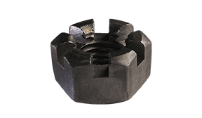 1-1/8"-7 Slotted Heavy Hex Nut, Steel, Plain (Box of 50)