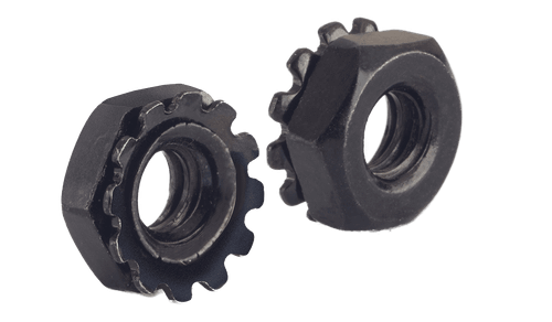 #8-32 K-Lock (Keps) Nut, Low Carbon Steel, Black Oxide (Box of 5,000)