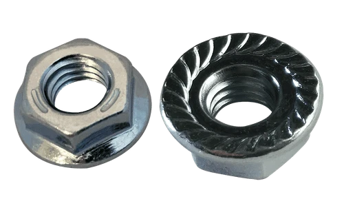 1/4"-20 Serrated Hex Flange Nut, Grade 5, Steel, Zinc Clear (Box of 2,000)