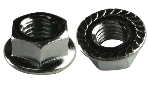 3/8"-16 Serrated Large Flange Hex Lock Nut, Case Hardened Steel, Zinc Clear (Box of 1,000)