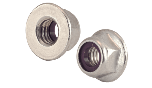 #10-24 Flange Stop Nut Nylon Insert Lock Nut, 18-8 Stainless Steel (Box of 2,000)