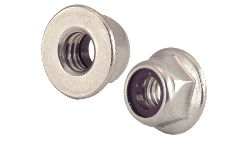 1/4"-20 Flange Stop Nut Nylon Insert Lock Nut, 18-8 Stainless Steel (Box of 1,000)