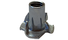 5/16"-18 x 3/8" 4 Prong Tee Nut, Steel, Zinc Clear (Box of 1,000)