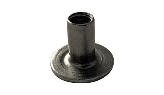 #10-24 x 9/32" Weld Nut, .750 Round Base, No Projections, Steel, Plain (Box of 1,000)