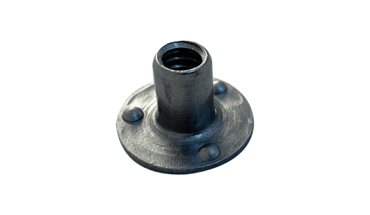 #10-24 x 9/32" Round Base Projection Weld Nut (.750 Base), Steel, Plain (Box of 1,000)