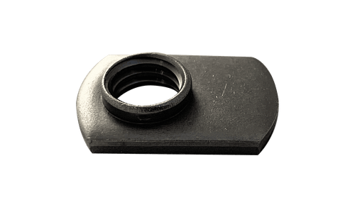 1/4"-20 Spot Weld Offset Hole Tab Weld Nut, Steel, Plain (Box of 1,000)