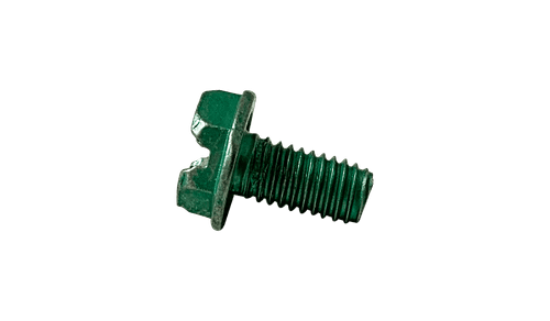 #10-32 x 3/4" Hex Washer Head Slotted Thread Rolling Screw, Steel Zinc Green & Wax (Box of 6,000)